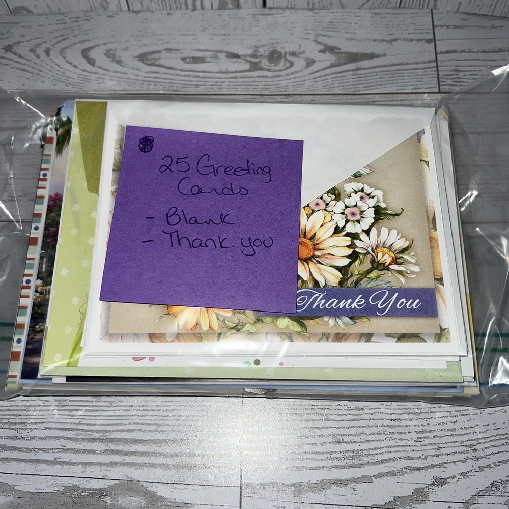 Greeting Cards 25 Pack Multicolor Assorted Stationery Thank You Blank Cheerful